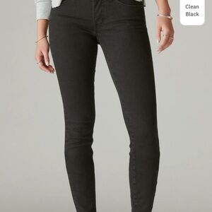 Lucky Brand Black Mid-rise Skinny Jeans Size 14/32